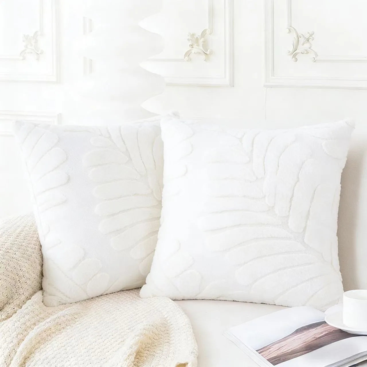 Plush Faux Fur Pillow Cover - Woven