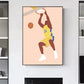 Minimalist Basketball Portrait Canvas Wall Print