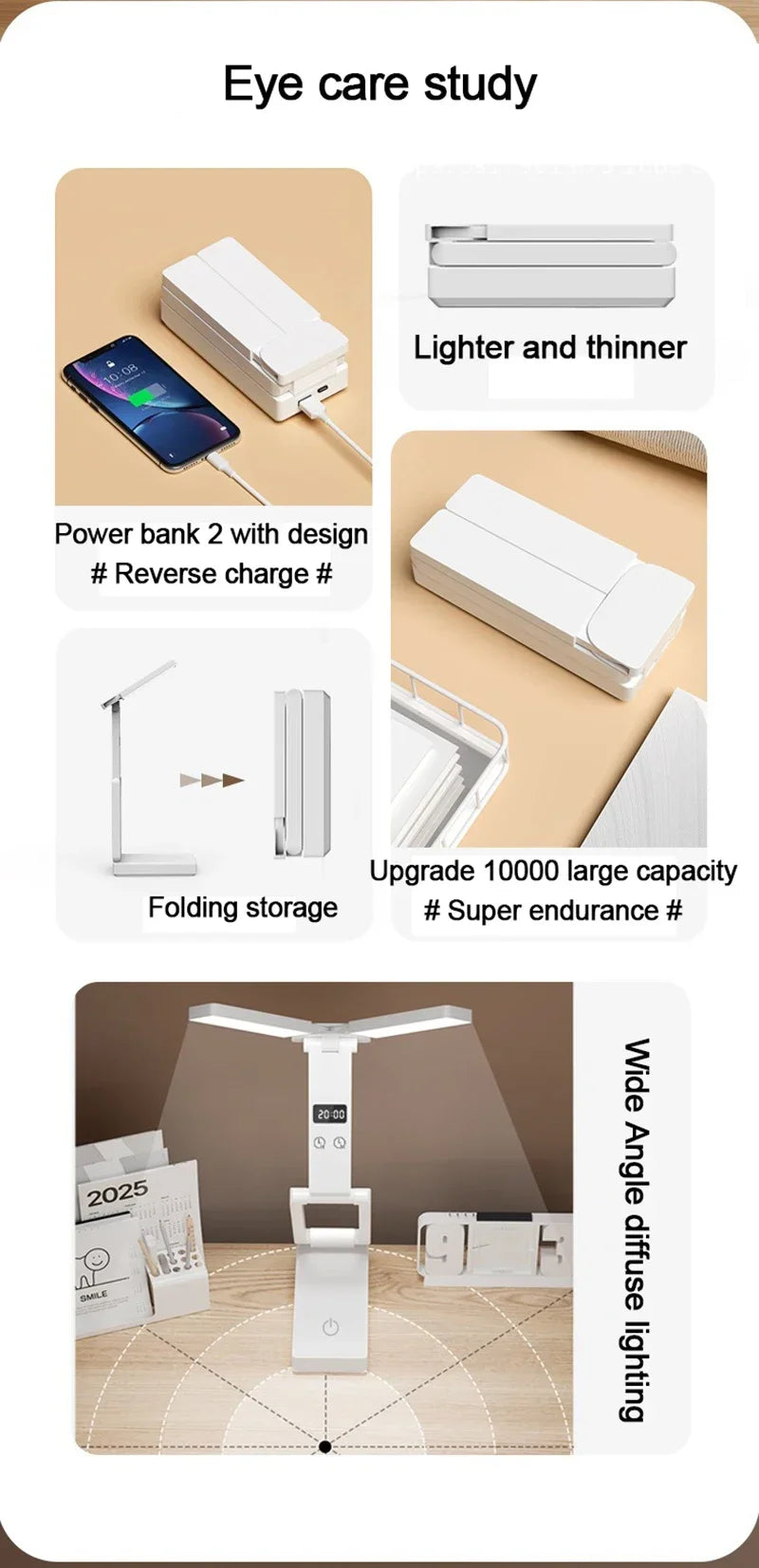 Foldable LED Reading Lamp with USB Charging - Foldable