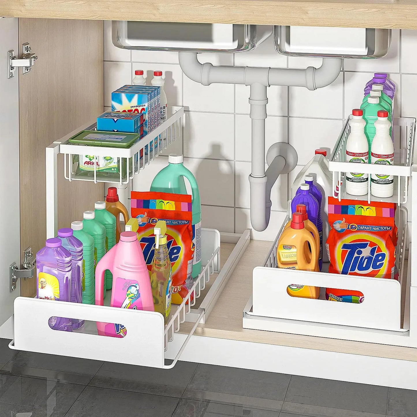 Sliding Under-Sink Organizer Rack - Under-Sink