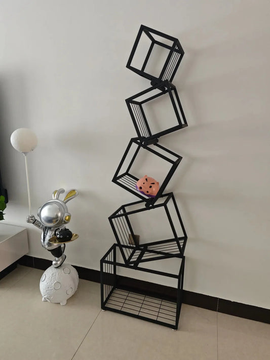 Metal Modern Bookcase Shelf for Home Storage