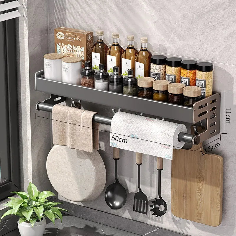 Multi-Tier Spice Storage Rack - Wall-Mounted