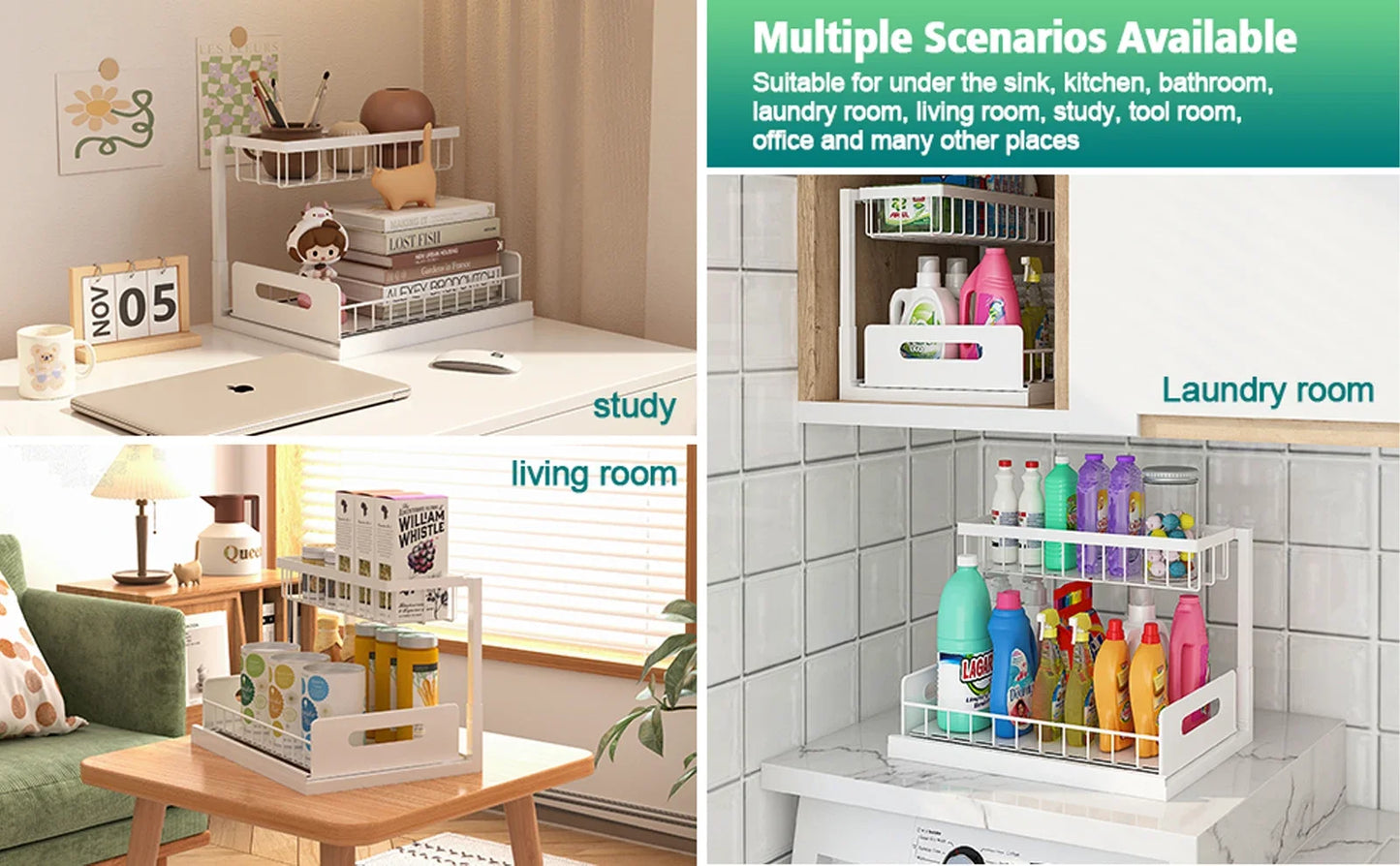 Sliding Under-Sink Organizer Rack - Under-Sink